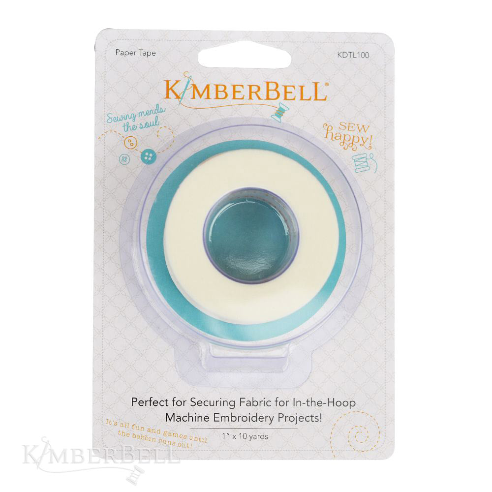 Paper Tape (KDTL100) by Kimberbell is perfect for in-the-hoop, machine embroidery projects. A package of one roll of tape is shown.