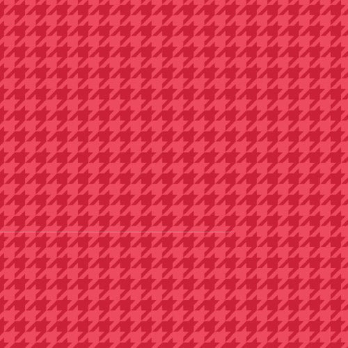 Red on Red Houndstooth from the Kimberbell Basics line designed by Kim Christopherson for Maywood Studio. This fabric features a small red houndstooth print on a red background to create a tone on tone and is a fantastic choice for adding texture and color to a quilt.