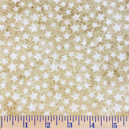 The tone on tone cream stars celebrate the 10 years of Stonehenge Stars & Stripes designed by Linda Ludovico for Northcott Fabrics. The versatility of the small stars on the multi-cream shaded and mottled background are what sewists have come to love over the years with the Stonehenge line of fabric.