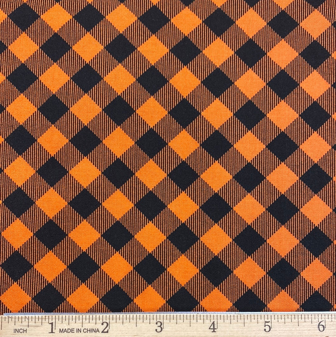 Black and Orange Diagonal Check